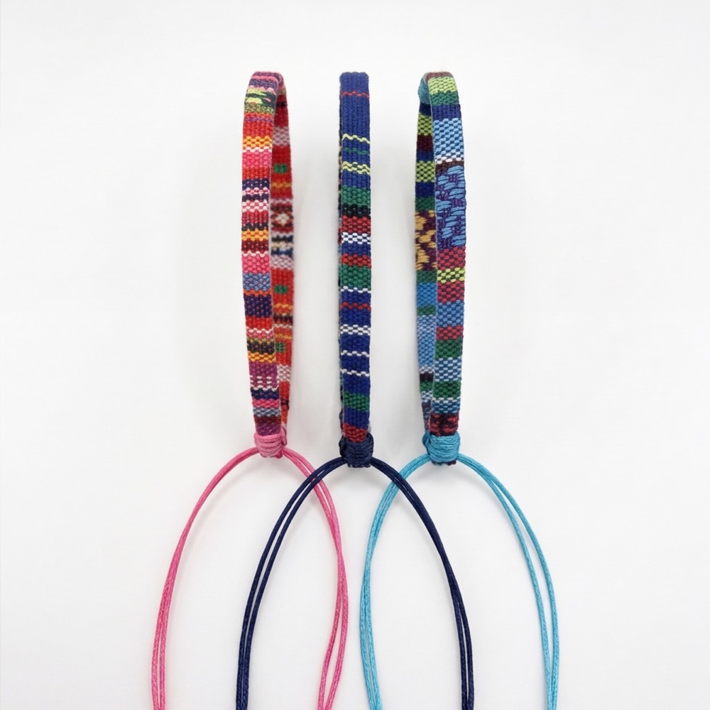 Handwoven Bracelets - Set of 3 (Pink, Navy, Turquoise) (Unisex)